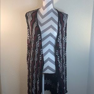 Burgundy and Black Chevron Cardigan